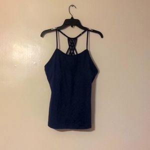 Liakada dance wear adult argyle tank navy blue size XL